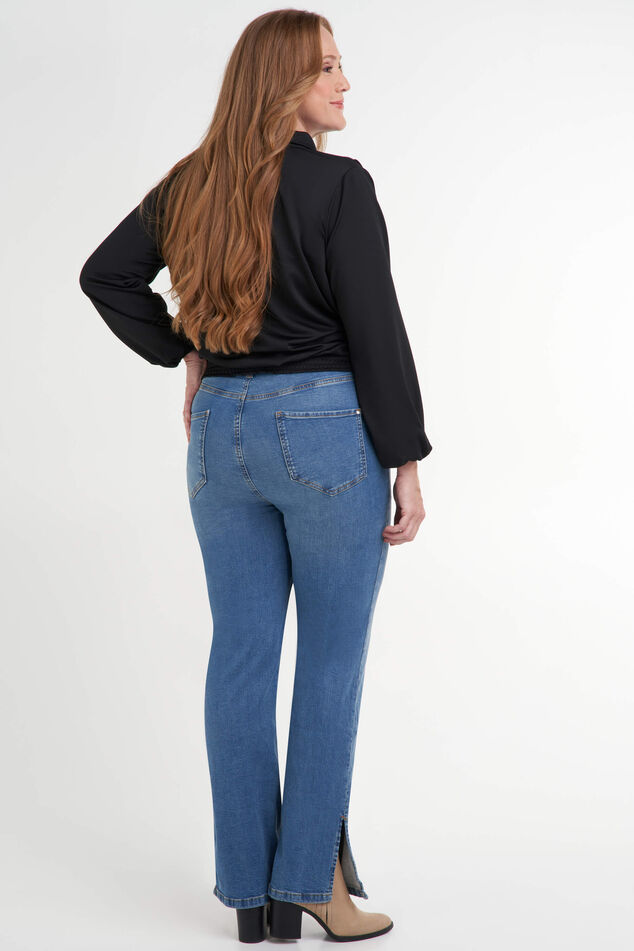 Femmes Jean taille haute avec fente MS Mode